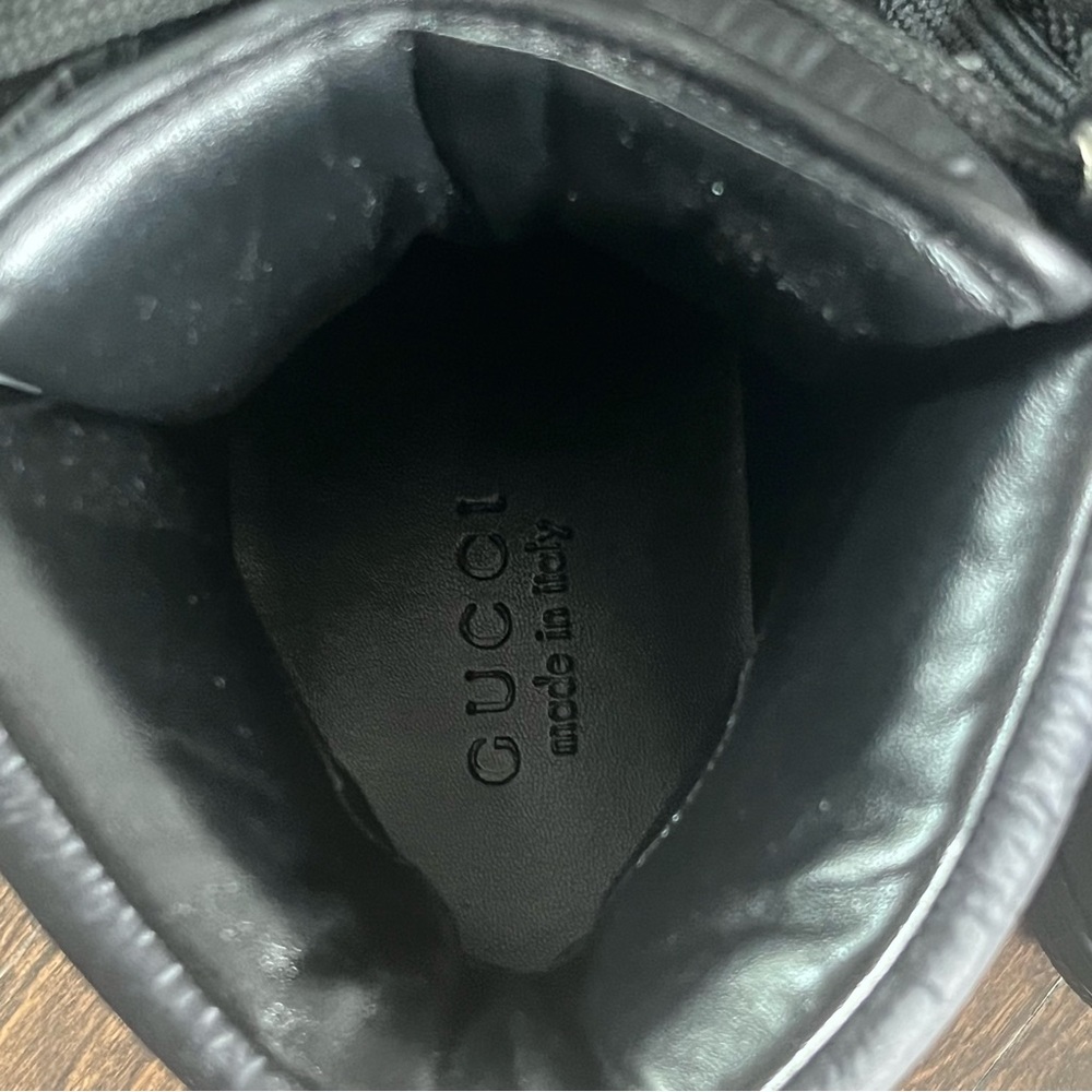 Gucci Hudson Black Leather Quilted High Top Sneakers Men’s US Size 8 322762 - Picture 3 of 5